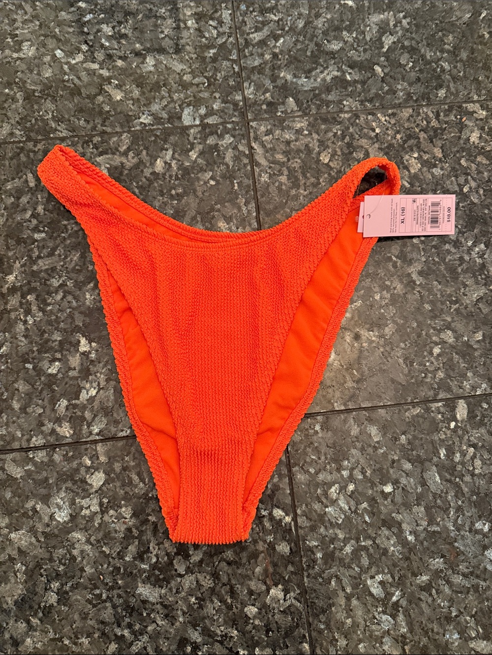wild fable Orange Textured High-Leg Bikini Bottom